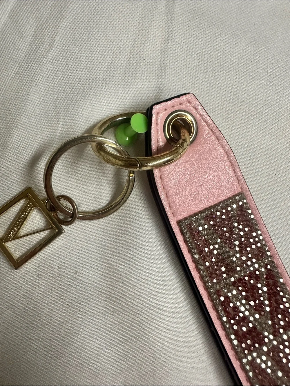 Victoria’s Secret  Pink Crystal-Embellished Strap Keychain